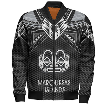 Marquesas Islands Custom Personalised Bomber Jacket Polynesian Tribal Tattoo