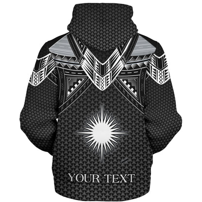 Marshall Islands Custom Personalised Sherpa Hoodie Polynesian Tribal Tattoo