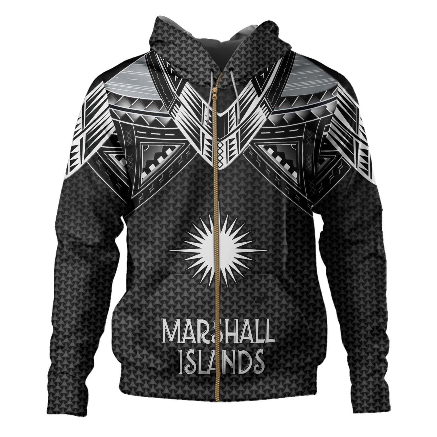 Marshall Islands Custom Personalised Hoodie Polynesian Tribal Tattoo