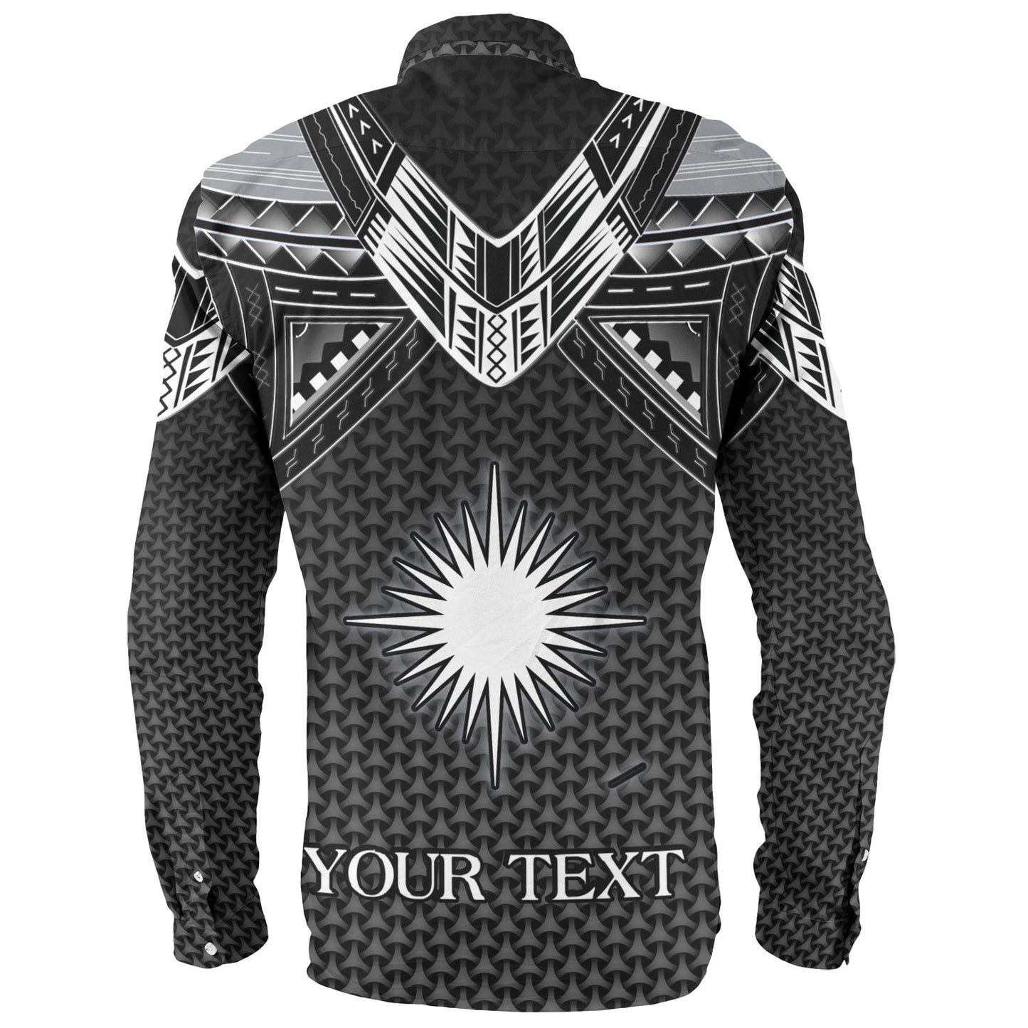 Marshall Islands Custom Personalised Long Sleeve Shirt Polynesian Tribal Tattoo