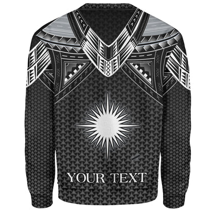Marshall Islands Custom Personalised Sweatshirt Polynesian Tribal Tattoo