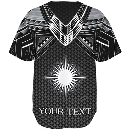 Marshall Islands Custom Personalised Baseball Shirt Polynesian Tribal Tattoo