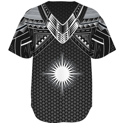 Marshall Islands Custom Personalised Baseball Shirt Polynesian Tribal Tattoo