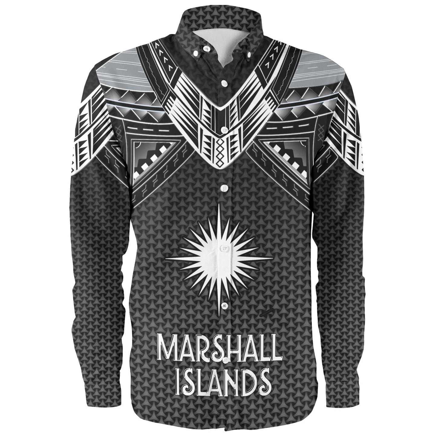 Marshall Islands Custom Personalised Long Sleeve Shirt Polynesian Tribal Tattoo