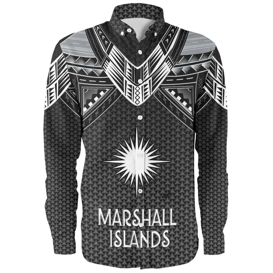 Marshall Islands Custom Personalised Long Sleeve Shirt Polynesian Tribal Tattoo