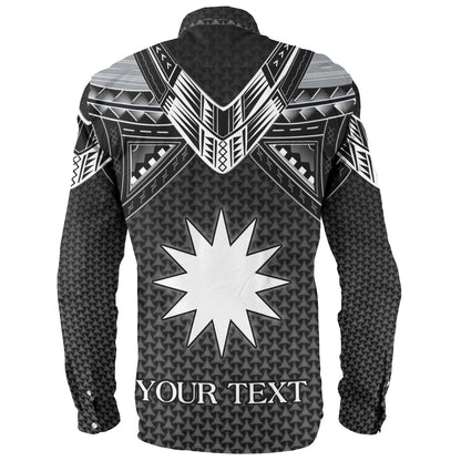 Nauru Custom Personalised Long Sleeve Shirt Polynesian Tribal Tattoo