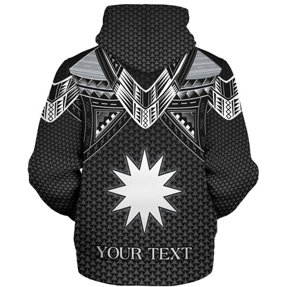 Nauru Custom Personalised Sherpa Hoodie Polynesian Tribal Tattoo
