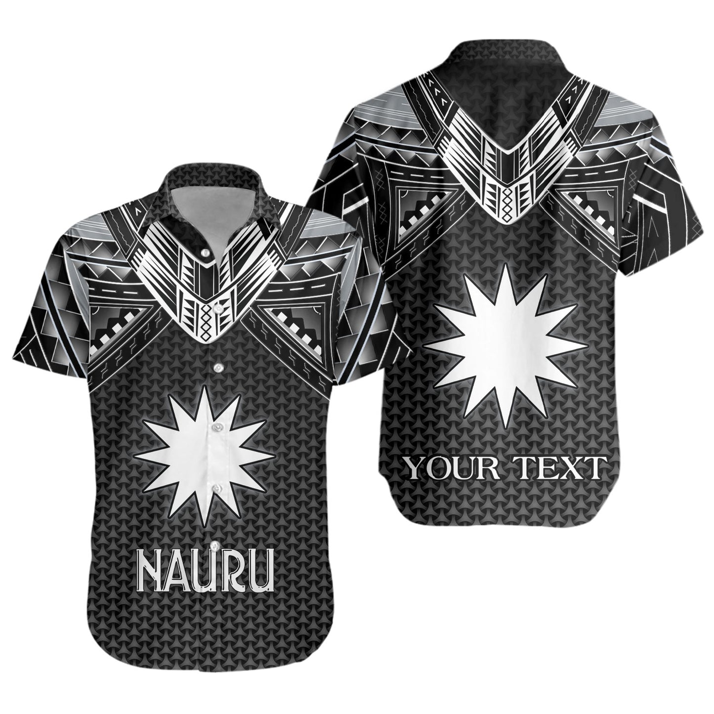 Nauru Custom Personalised Short Sleeve Shirt Polynesian Tribal Tattoo
