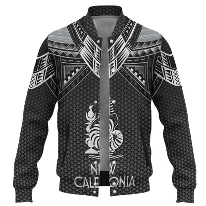 New Caledonia Custom Personalised Baseball Jacket Polynesian Tribal Tattoo