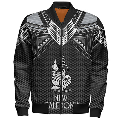New Caledonia Custom Personalised Bomber Jacket Polynesian Tribal Tattoo