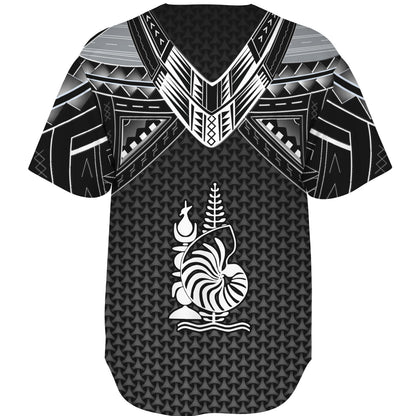 New Caledonia Custom Personalised Baseball Shirt Polynesian Tribal Tattoo