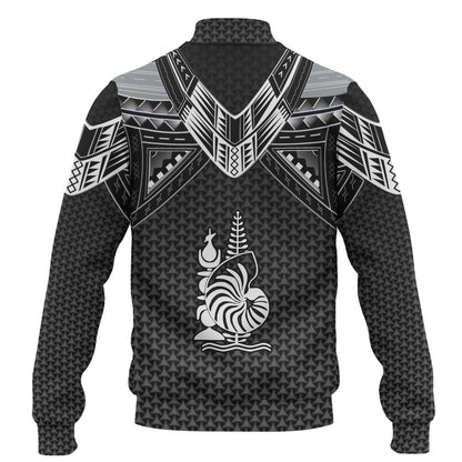 New Caledonia Custom Personalised Baseball Jacket Polynesian Tribal Tattoo