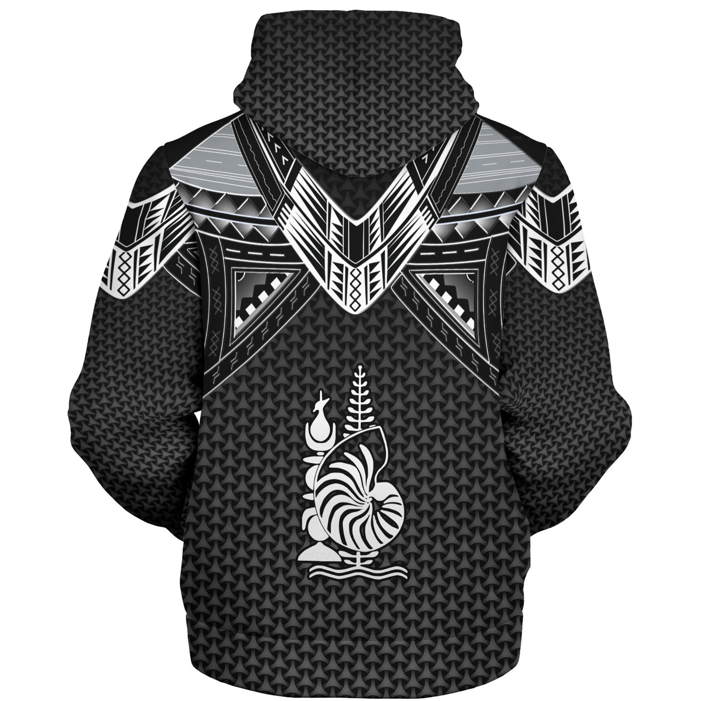 New Caledonia Custom Personalised Sherpa Hoodie Polynesian Tribal Tattoo