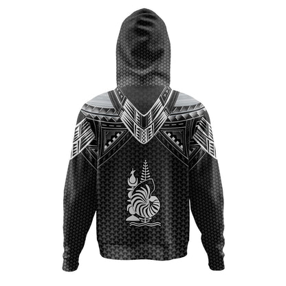 New Caledonia Custom Personalised Hoodie Polynesian Tribal Tattoo