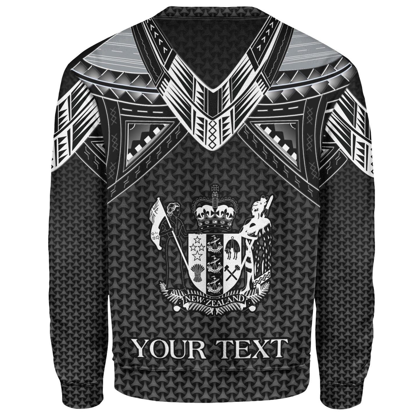 New Zealand Custom Personalised Sweatshirt Polynesian Tribal Tattoo