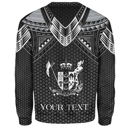 New Zealand Custom Personalised Sweatshirt Polynesian Tribal Tattoo