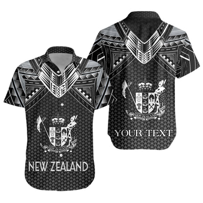 New Zealand Custom Personalised Short Sleeve Shirt Polynesian Tribal Tattoo