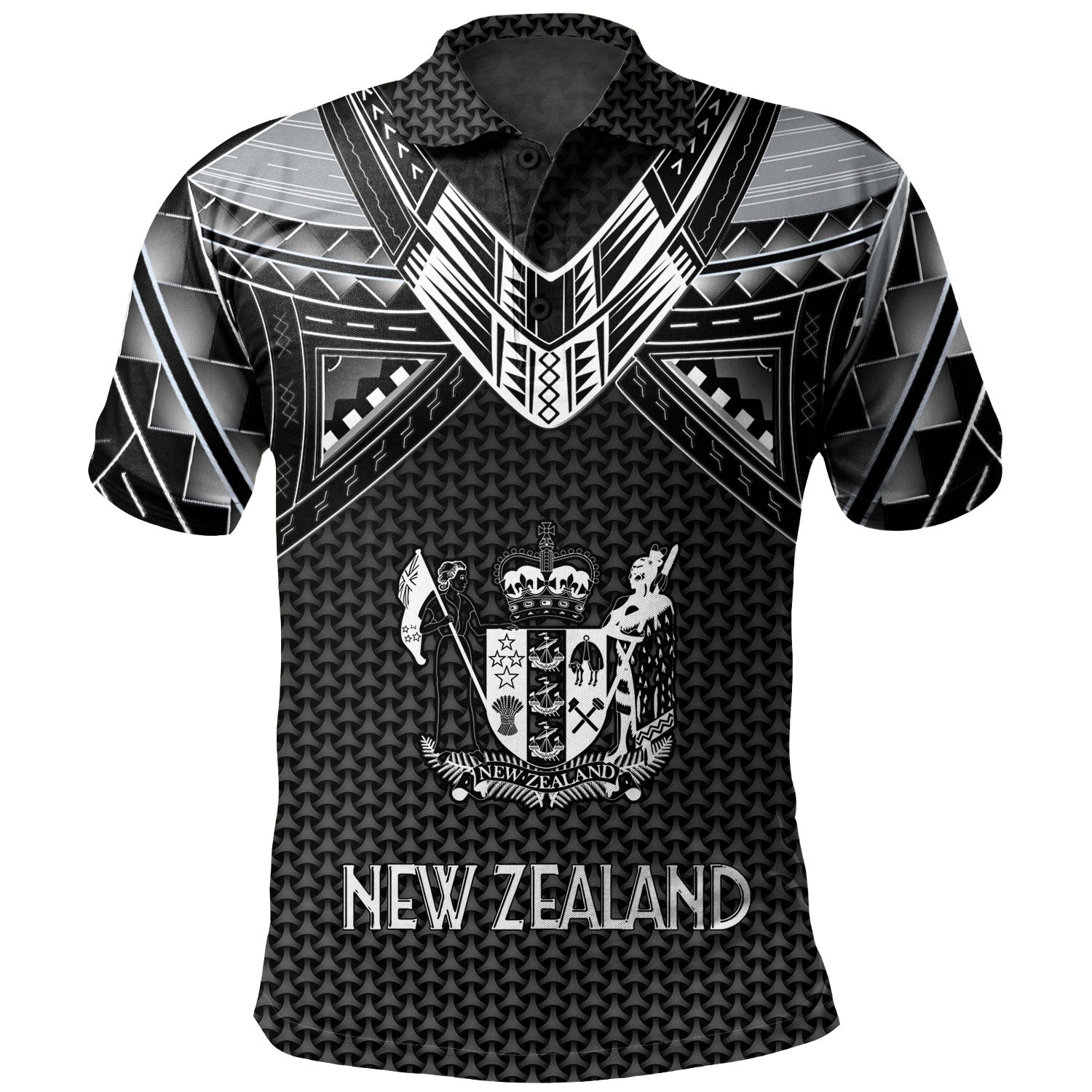 New Zealand Custom Personalised Polo Shirt Polynesian Tribal Tattoo