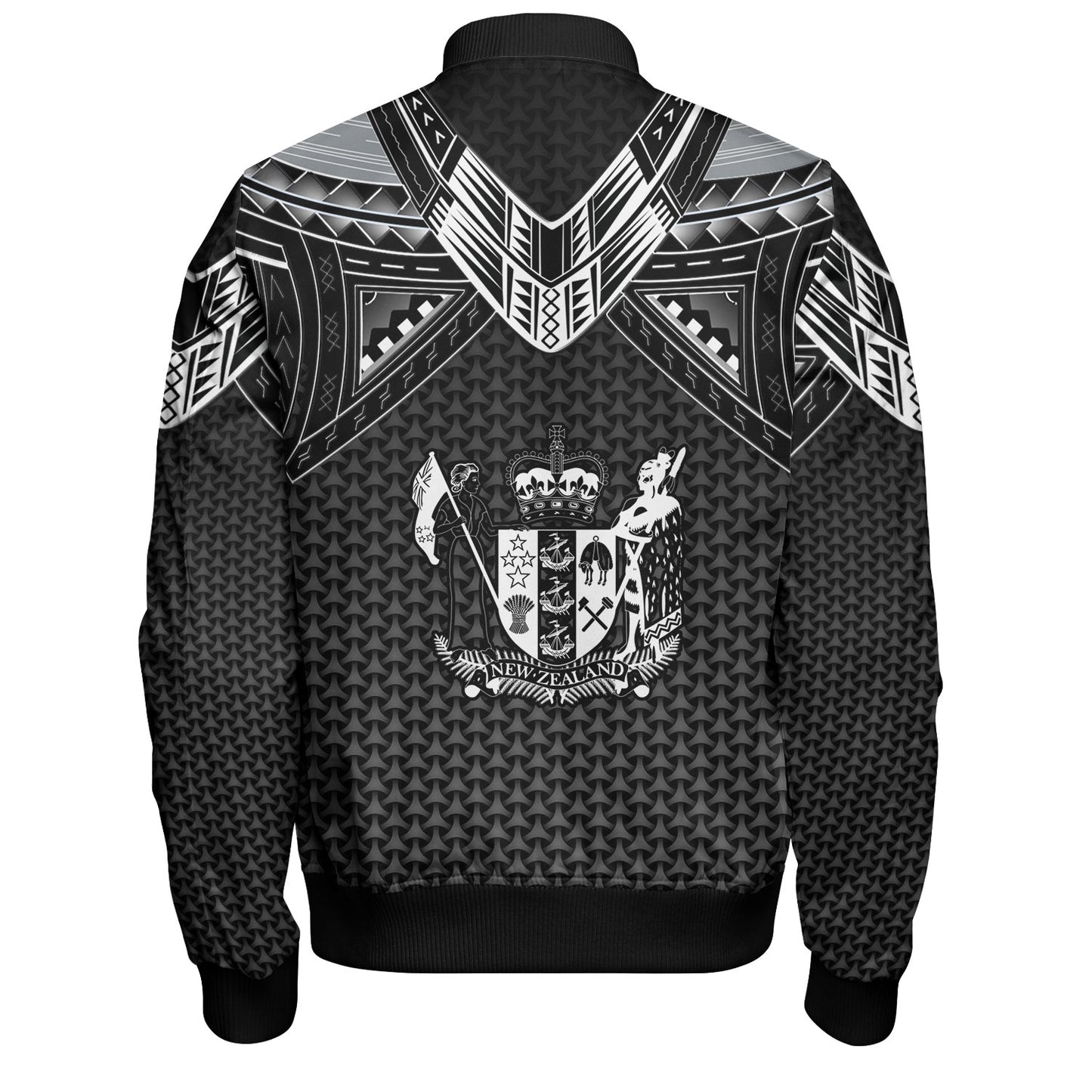 New Zealand Custom Personalised Bomber Jacket Polynesian Tribal Tattoo