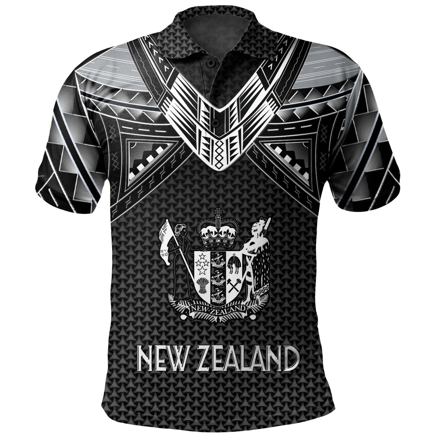 New Zealand Custom Personalised Polo Shirt Polynesian Tribal Tattoo