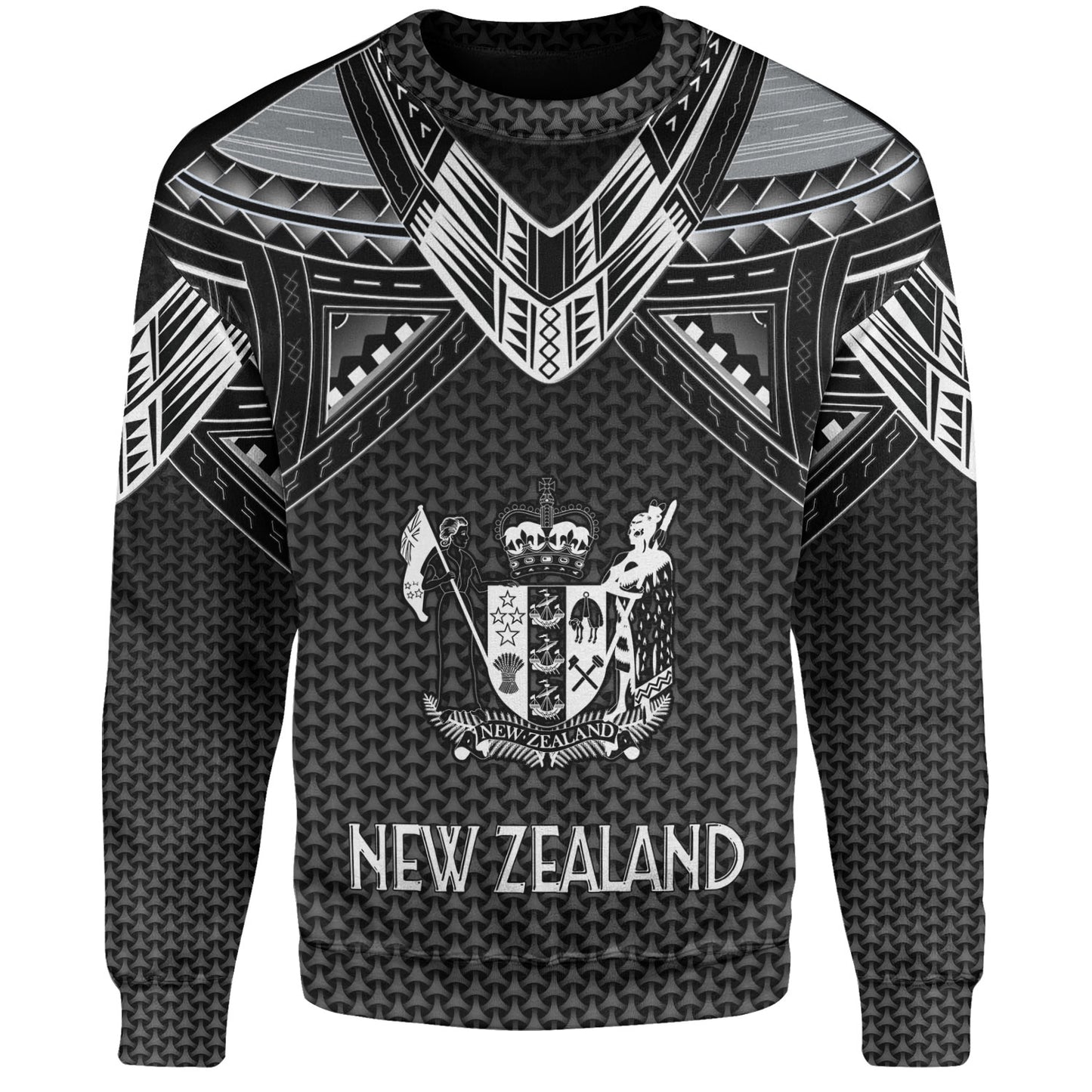 New Zealand Custom Personalised Sweatshirt Polynesian Tribal Tattoo