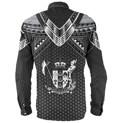 New Zealand Custom Personalised Long Sleeve Shirt Polynesian Tribal Tattoo