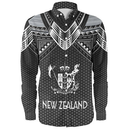 New Zealand Custom Personalised Long Sleeve Shirt Polynesian Tribal Tattoo
