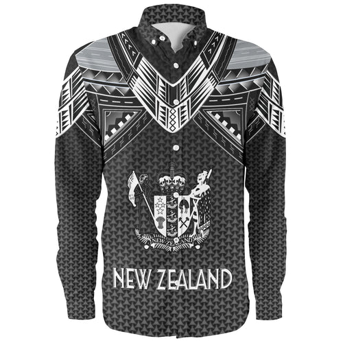 New Zealand Custom Personalised Long Sleeve Shirt Polynesian Tribal Tattoo