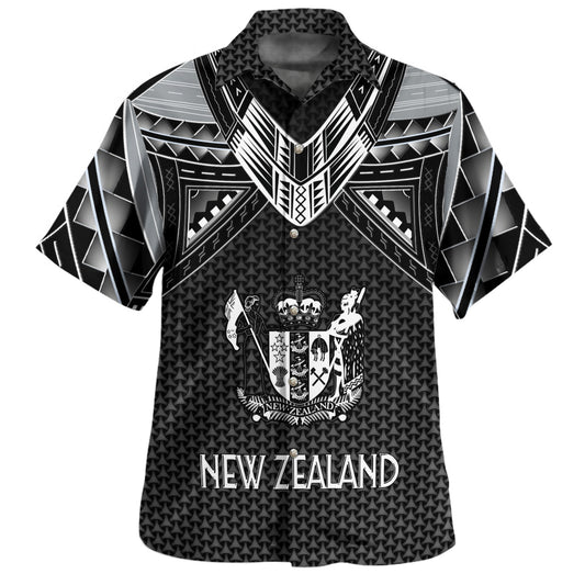 New Zealand Custom Personalised Hawaiian Shirt Polynesian Tribal Tattoo