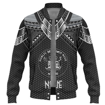 Niue Custom Personalised Baseball Jacket Polynesian Tribal Tattoo