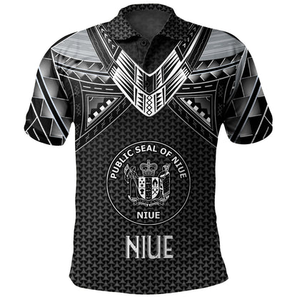 Niue Custom Personalised Polo Shirt Polynesian Tribal Tattoo