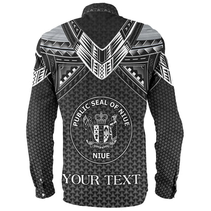 Niue Custom Personalised Long Sleeve Shirt Polynesian Tribal Tattoo
