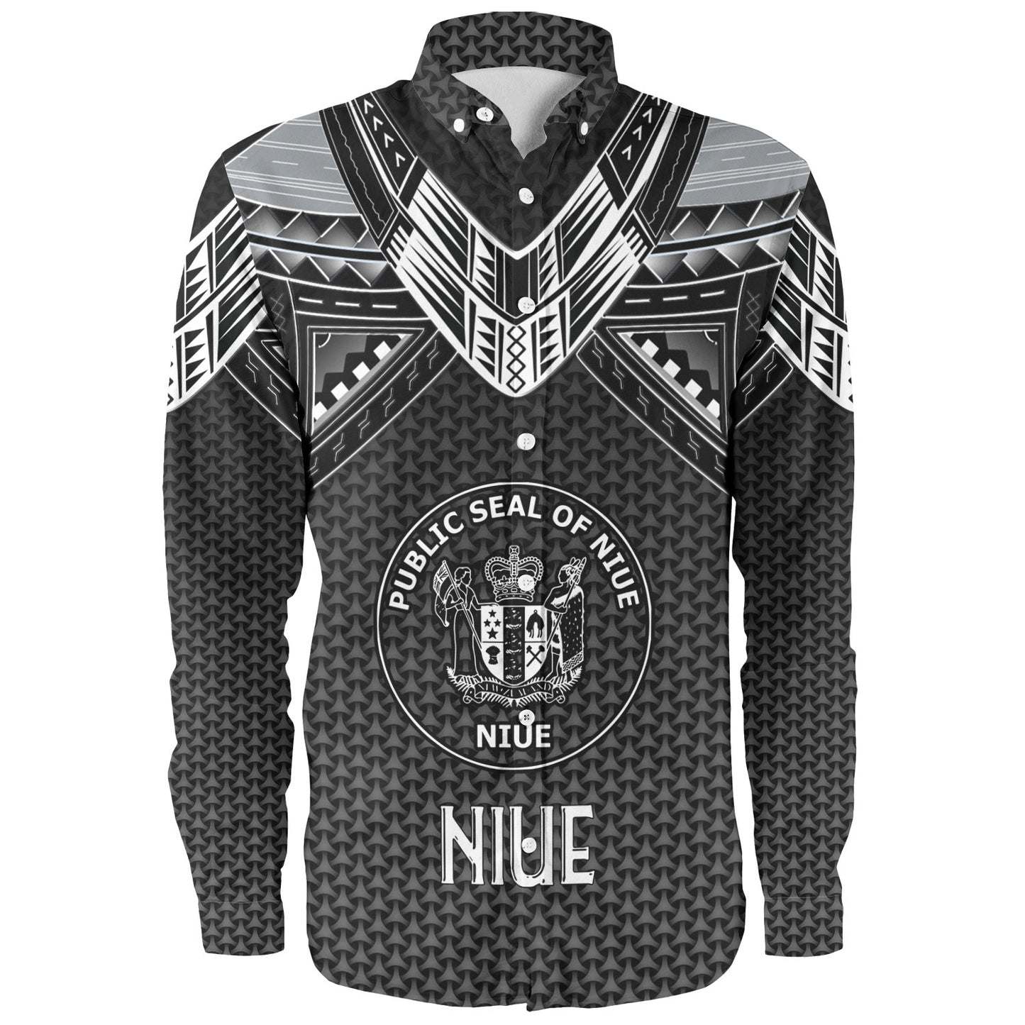 Niue Custom Personalised Long Sleeve Shirt Polynesian Tribal Tattoo