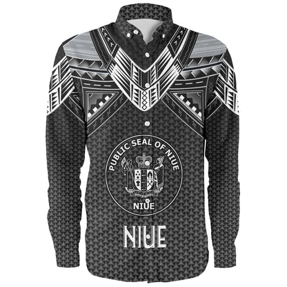 Niue Custom Personalised Long Sleeve Shirt Polynesian Tribal Tattoo