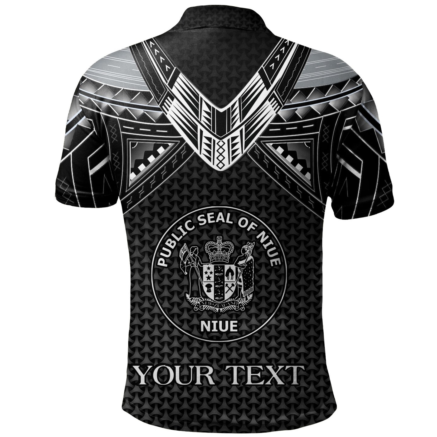 Niue Custom Personalised Polo Shirt Polynesian Tribal Tattoo