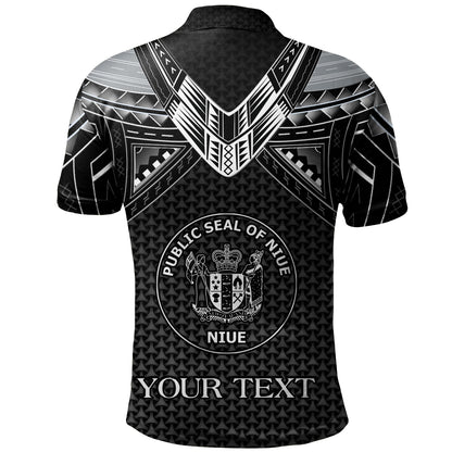 Niue Custom Personalised Polo Shirt Polynesian Tribal Tattoo