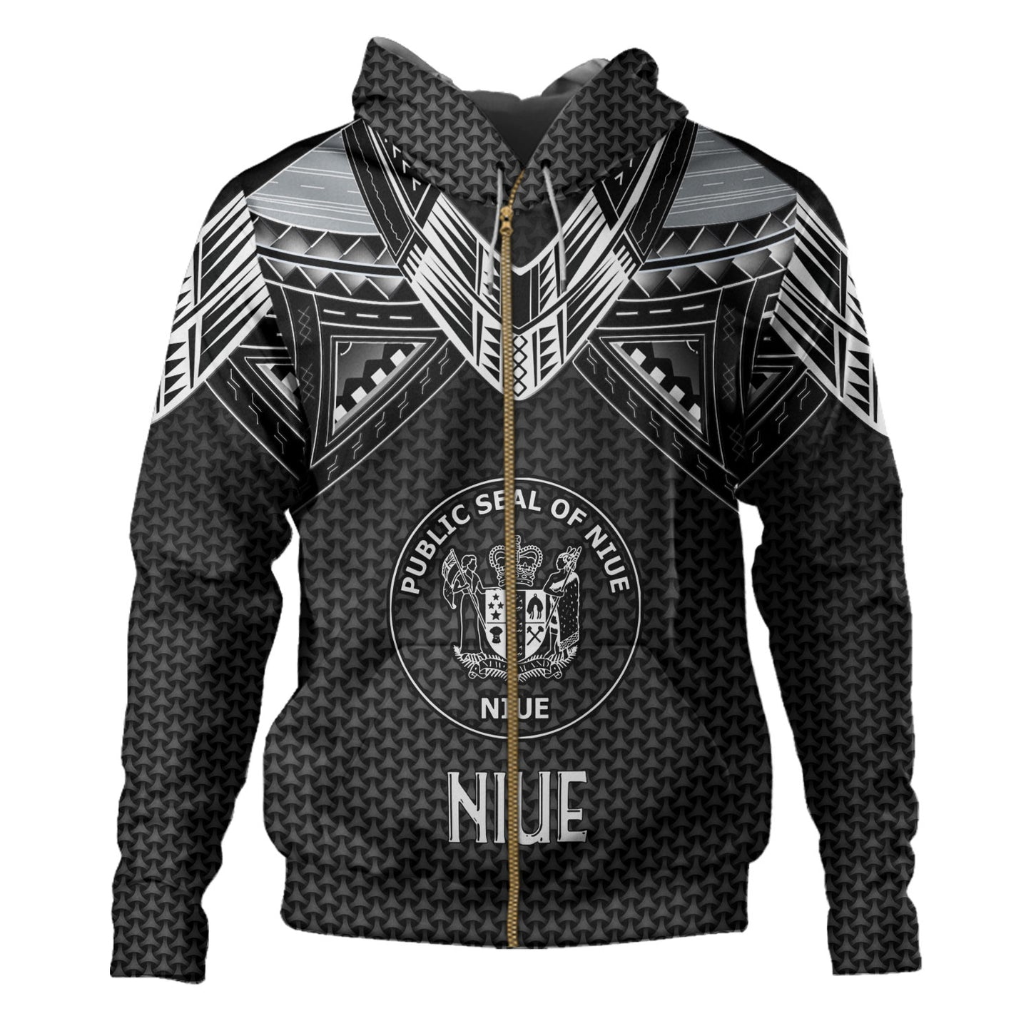 Niue Custom Personalised Hoodie Polynesian Tribal Tattoo
