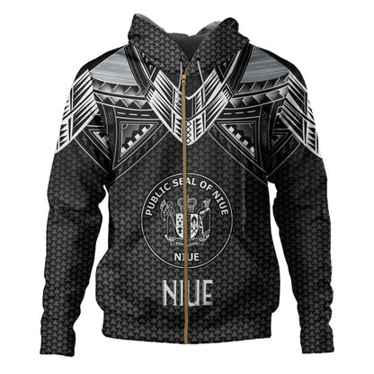 Niue Custom Personalised Hoodie Polynesian Tribal Tattoo