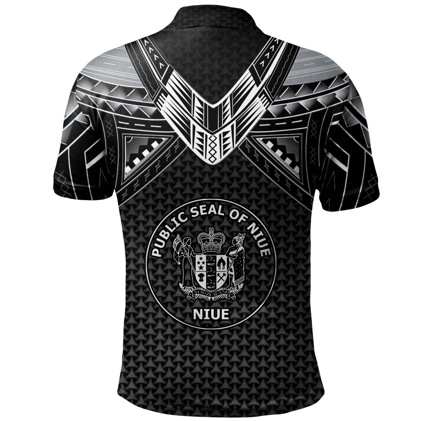 Niue Custom Personalised Polo Shirt Polynesian Tribal Tattoo