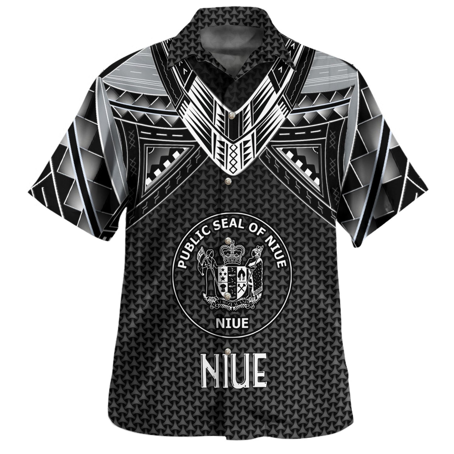Niue Custom Personalised Hawaiian Shirt Polynesian Tribal Tattoo