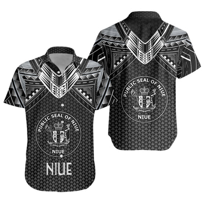 Niue Custom Personalised Short Sleeve Shirt Polynesian Tribal Tattoo