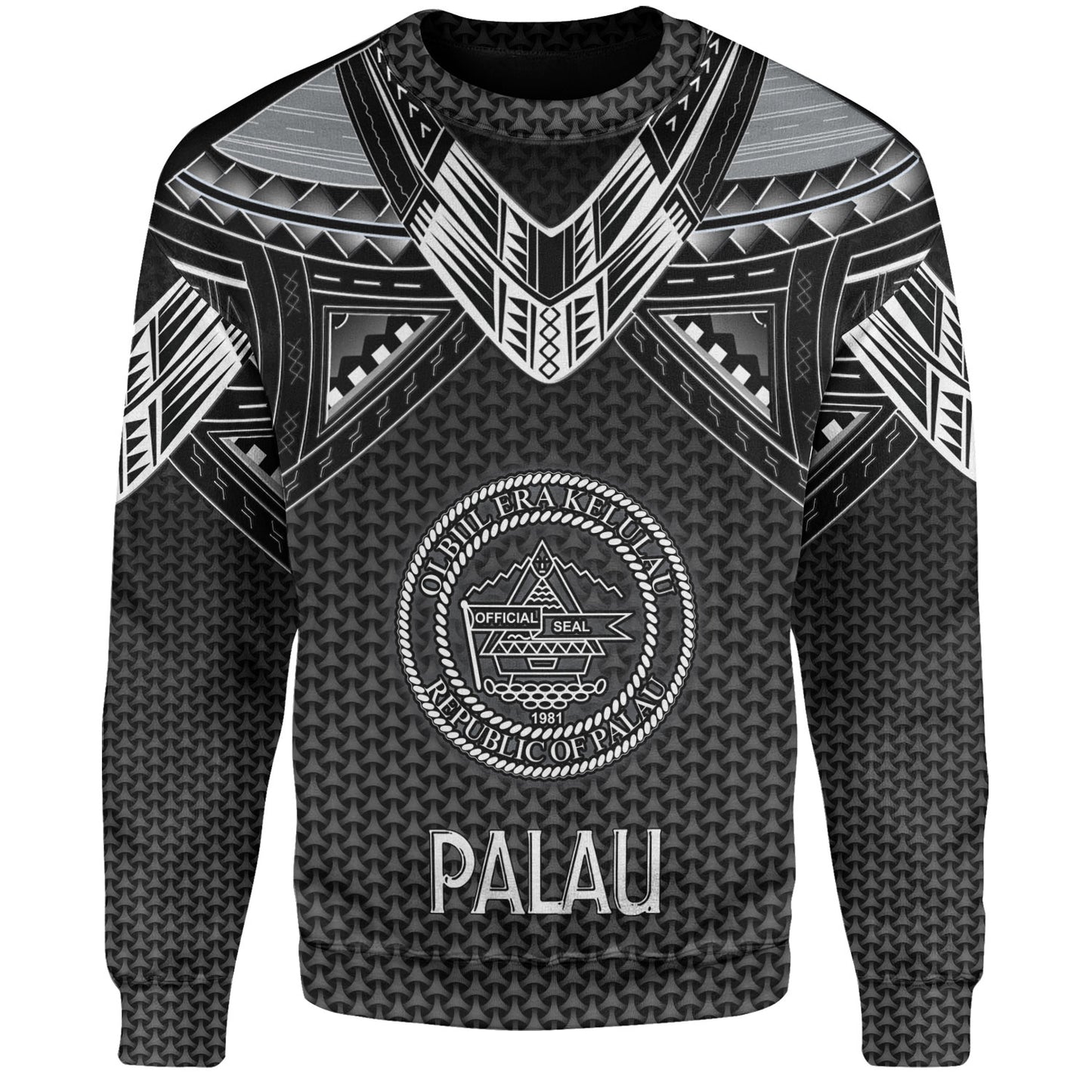 Palau Custom Personalised Sweatshirt Polynesian Tribal Tattoo