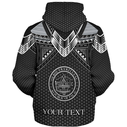 Palau Custom Personalised Sherpa Hoodie Polynesian Tribal Tattoo