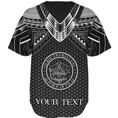 Palau Custom Personalised Baseball Shirt Polynesian Tribal Tattoo