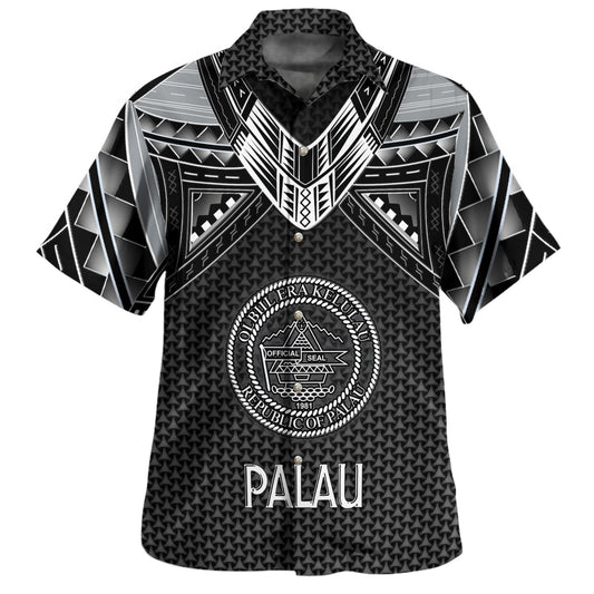 Palau Custom Personalised Hawaiian Shirt Polynesian Tribal Tattoo
