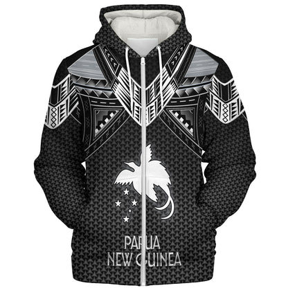 Papua New Guinea Custom Personalised Sherpa Hoodie Polynesian Tribal Tattoo