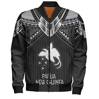 Papua New Guinea Custom Personalised Bomber Jacket Polynesian Tribal Tattoo