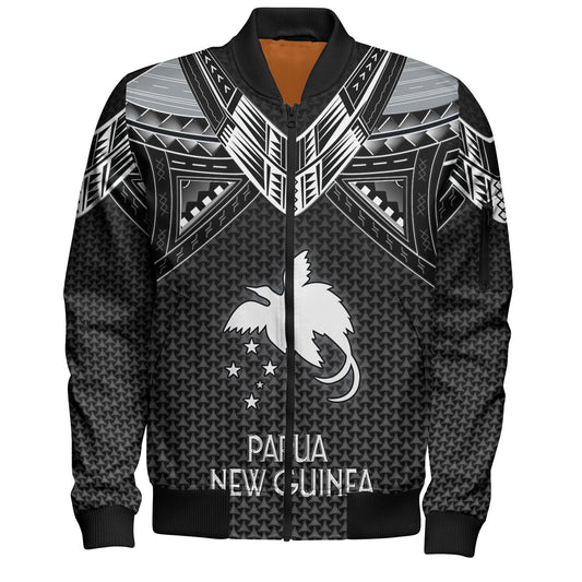 Papua New Guinea Custom Personalised Bomber Jacket Polynesian Tribal Tattoo