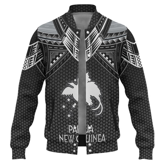 Papua New Guinea Custom Personalised Baseball Jacket Polynesian Tribal Tattoo