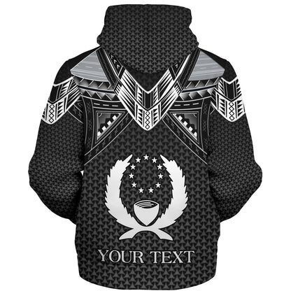 Pohnpei State Custom Personalised Sherpa Hoodie Polynesian Tribal Tattoo